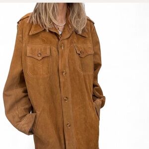 Thick Suede Men's Tan Leather Vintage Jacket